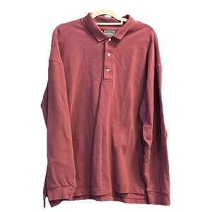 Outer Banks Men's Burgundy Long Sleeve Polo‎ 2XL
